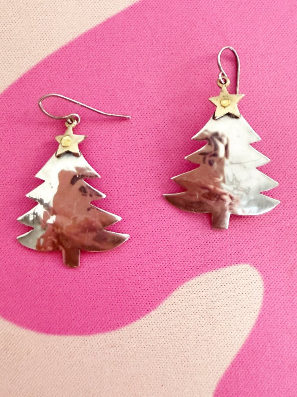 JEEP COLLINS Christmas Tree Earring sterling/brass earwires